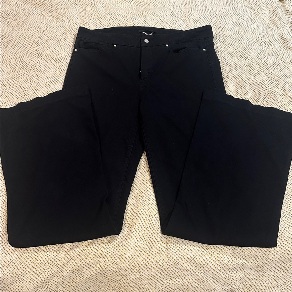 PAIGE Sabine Wide‑Leg Jeans Black Women’s Size 32